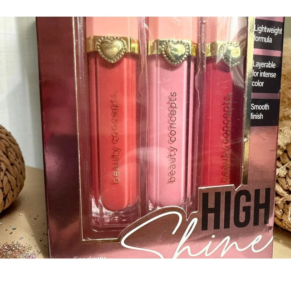 Beauty Concepts - High Shine Lip Gloss Collection - NIB!Set Pink Coral‎ NIB
